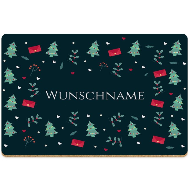 Weihnachtliche Tischdeko - Platzset - mit Name personalisierbar