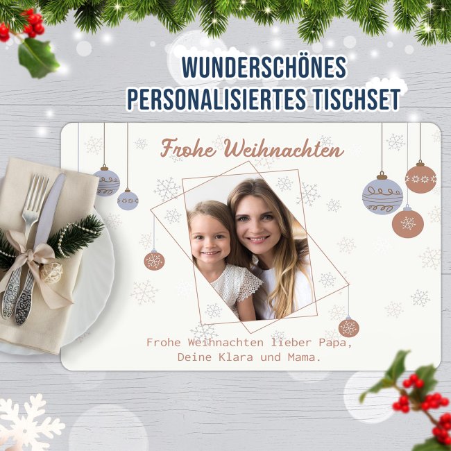 Platzset mit Foto und Wunschtext - Frohe Weihnachten