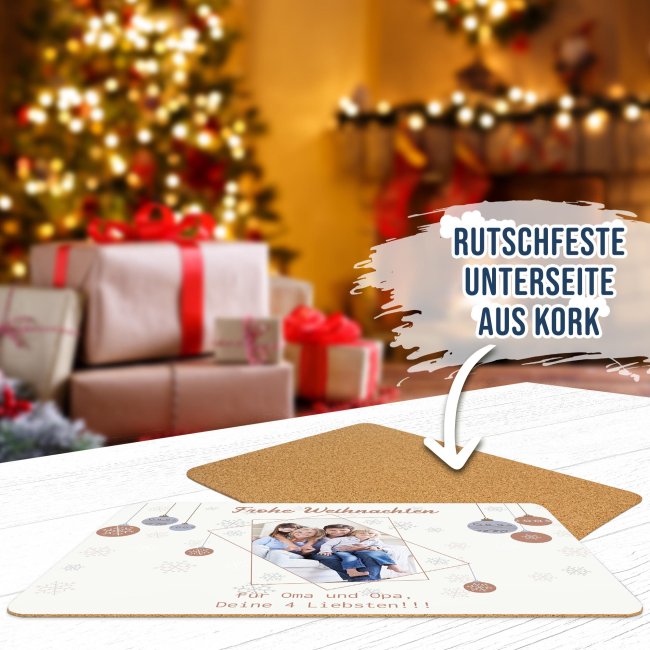 Platzset mit Foto und Wunschtext - Frohe Weihnachten