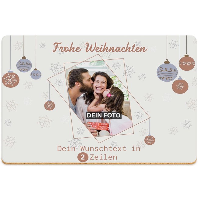 Platzset mit Foto und Wunschtext - Frohe Weihnachten