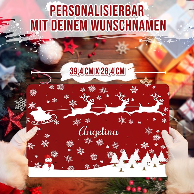 Weihnachtliche Tischdeko - Rentierschlitten - mit Name personalisierbar