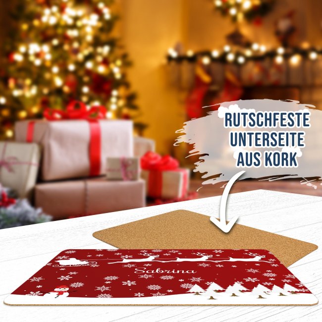 Weihnachtliche Tischdeko - Rentierschlitten - mit Name personalisierbar