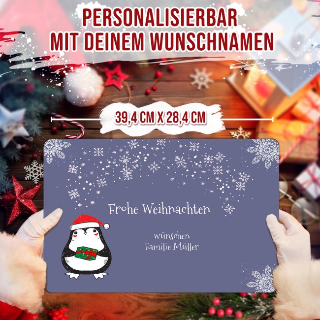 Platzset mit Wunschtext - Frohe Weihnachten - mit 4 Textzeilen personalisierbar