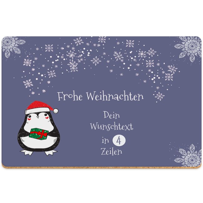 Platzset mit Wunschtext - Frohe Weihnachten - mit 4 Textzeilen personalisierbar