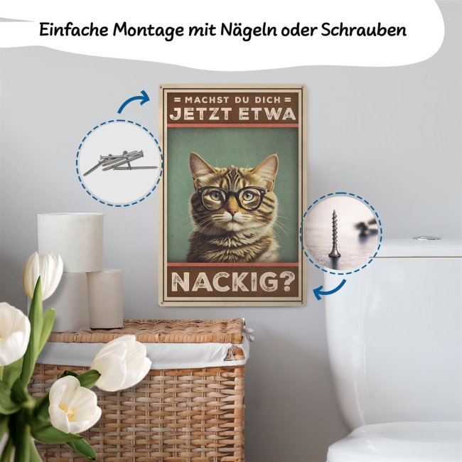 Blechschild - Machst du dich etwa nackig?