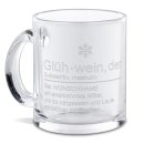 Personalisierte Glastasse mit Gravur - mit lustigem...