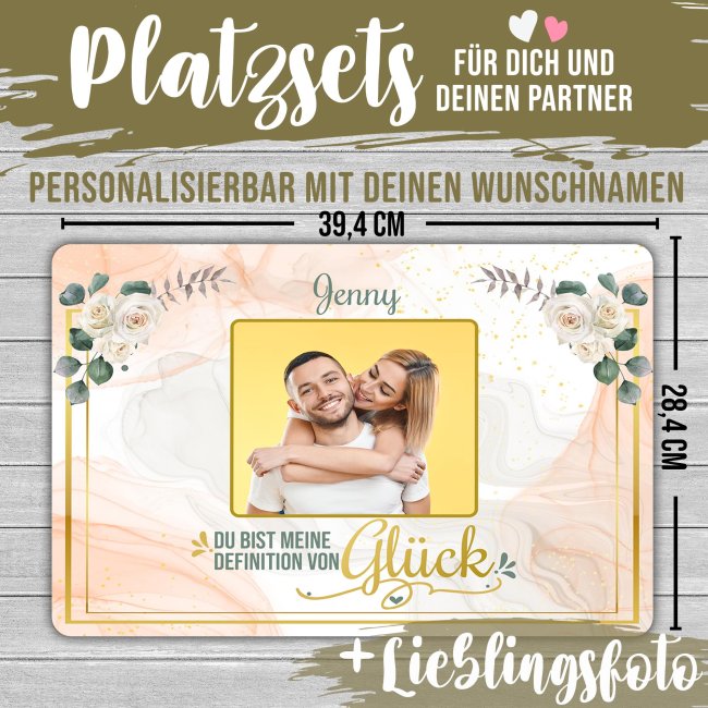 Platzset - mit Name und Foto selbst gestalten - Du bist mein Gl&uuml;ck