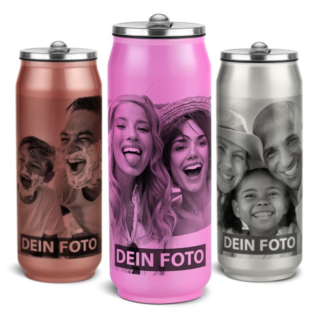 Trinkflasche aus Edelstahl individuell mit Foto und Text - verschiedene Farben, 420 ml