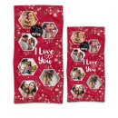 Personalisiertes Handtuch - I love you - mit 6 Fotos - in...