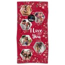 Personalisiertes Handtuch - I love you - mit 6 Fotos -...