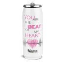 Trinkflasche aus Edelstahl - Heartbeat - mit Name -...