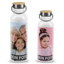 Edelstahl-Trinkflasche selbst gestalten - Wei&szlig; mit...