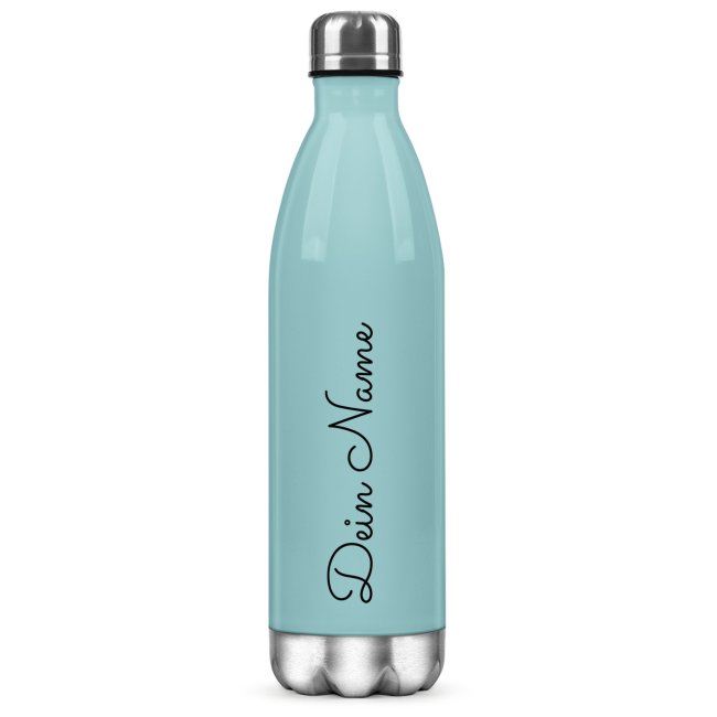 Trinkflasche aus Edelstahl - mit Name selbst gestalten - Hellblau, 500 ml