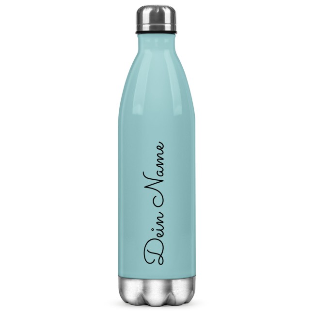 Trinkflasche aus Edelstahl - mit Name selbst gestalten - Hellblau, 500 ml