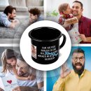 Schwarze Emaille-Tasse f&uuml;r Papa von Tochter - Papa...