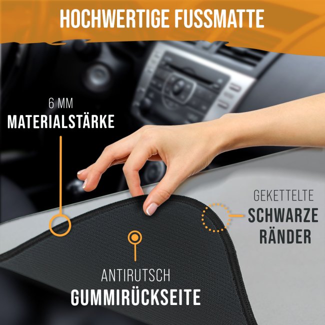 Auto-Fu&szlig;matte selbst gestalten - mit Text und/oder Foto - 2 Gr&ouml;&szlig;en f&uuml;r vorne und hinten