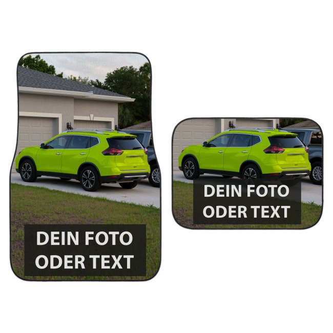 Auto-Fußmatte selbst gestalten - mit Text und/oder Foto - 2 Größen für vorne und hinten