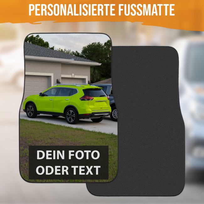 Auto-Fu&szlig;matte f&uuml;r vorne - mit Text, Foto oder Logo selbst gestalten