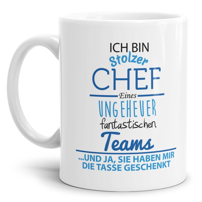 Tasse Stolzer Chef - Keramik Wei&szlig;