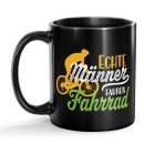 Schwarze Tasse mit Spruch - Echte M&auml;nner fahren Fahrrad