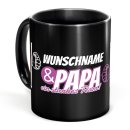 Tasse schwarz f&uuml;r Papa von der Tochter - Starkes...