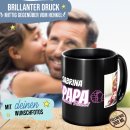 Tasse schwarz f&uuml;r Papa von der Tochter - Starkes...