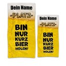 Handtuch mit Name personalisieren - Bin nur kurz Bier...