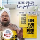 Handtuch mit Spruch - Mein Platz, bin nur kurz Bier holen...