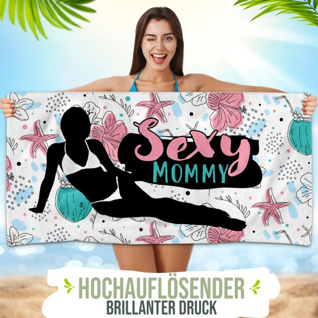 Handtuch f&uuml;r Frauen mit Spruch - Sexy Mommy - in 2 Gr&ouml;&szlig;en erh&auml;ltlich