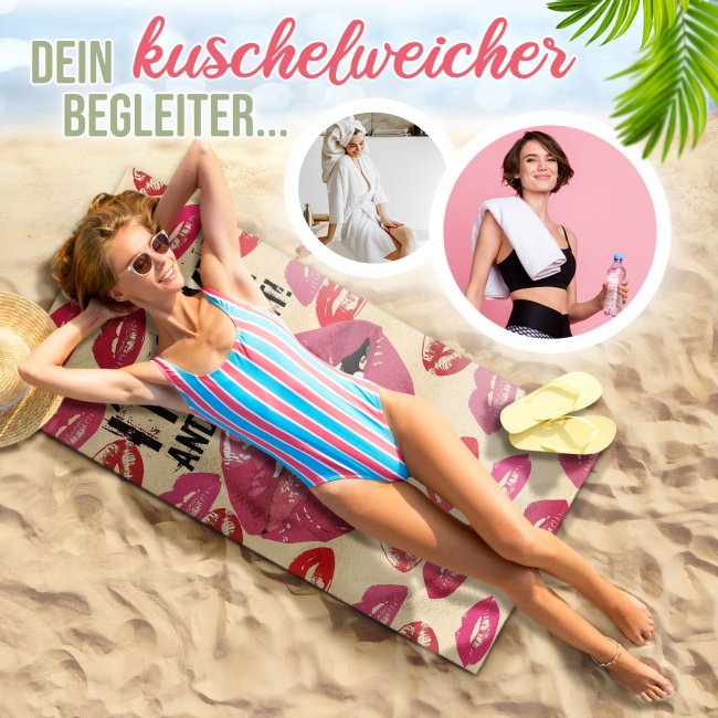 Handtuch mit Spruch - I am sexy and i know it - in 2 Gr&ouml;&szlig;en