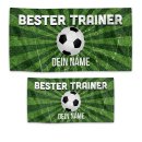 Handtuch f&uuml;r Fu&szlig;baller - Bester Trainer - mit...