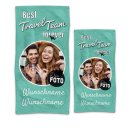 Handtuch mit Spruch - Travel Team - mit Foto und Namen...