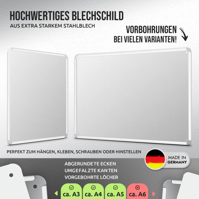 Personalisiertes Auto-Blechschild - Steckbrief mit Foto und Daten selbst gestalten