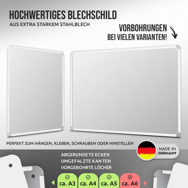 Personalisiertes Auto-Blechschild mit Spruch - mit Foto und Automarke gestalten