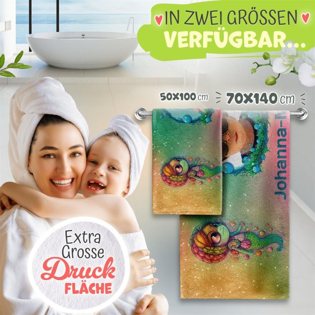 Kinder-Handtuch mit Foto und Name gestalten - Nixe