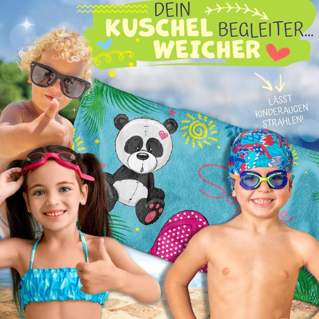 Kinder-Handtuch mit Name personalisieren - Panda