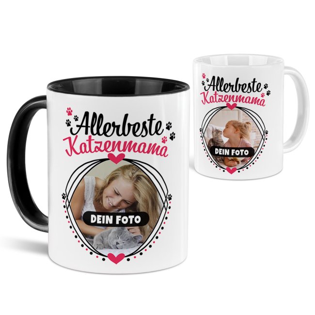 Tasse mit Spruch - Allerbeste Katzenmama - mit Foto gestalten