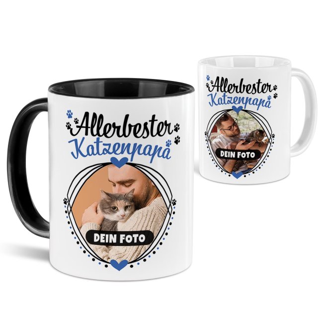 Tasse mit Spruch - Allerbester Katzenpapa - mit Foto gestalten