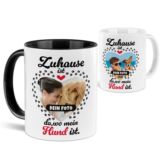 Hunde-Tasse mit Foto selbst gestalten - Zuhause ist da, wo mein Hund ist