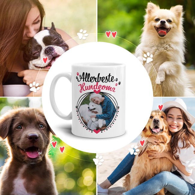 Tasse mit Spruch - Allerbeste Hundeoma - mit Foto gestalten