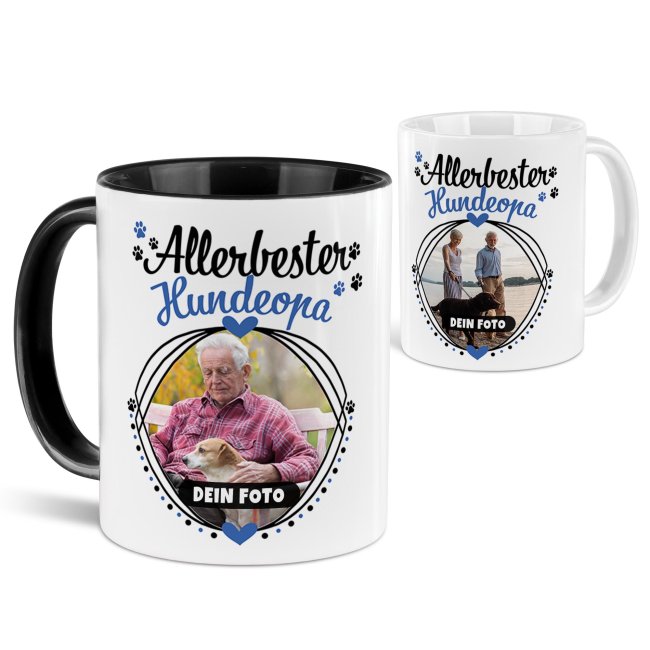 Tasse mit Spruch - Allerbester Hundeopa - mit Foto gestalten