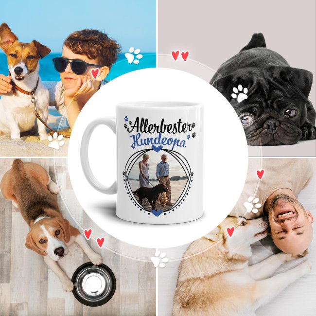 Tasse mit Spruch - Allerbester Hundeopa - mit Foto gestalten