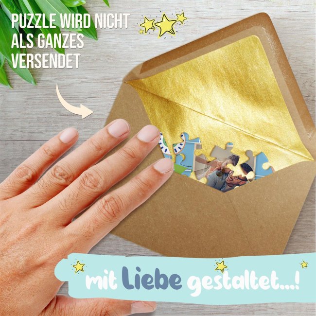 Foto-Puzzle - Bester Papa - mit zwei Fotos und Text gestalten - 24 Teile inkl. Umschlag