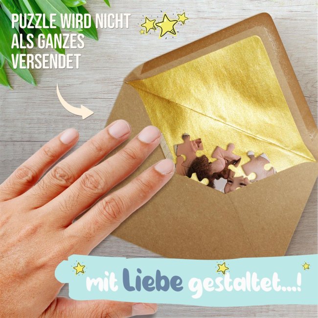 Personalisiertes Foto-Puzzle mit Foto und Text - Vintage - 24 Teile inkl. Umschlag