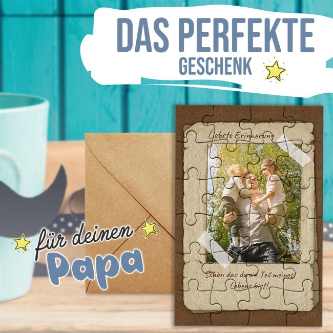 Personalisiertes Foto-Puzzle mit Foto und Text - Vintage - 24 Teile inkl. Umschlag