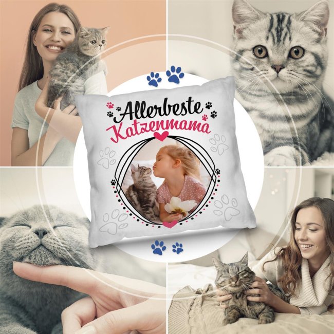 Kissen f&uuml;r die allerbeste Katzenmama - mit Foto selbst gestalten