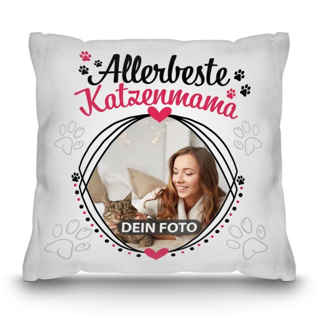 Kissen f&uuml;r die allerbeste Katzenmama - mit Foto selbst gestalten