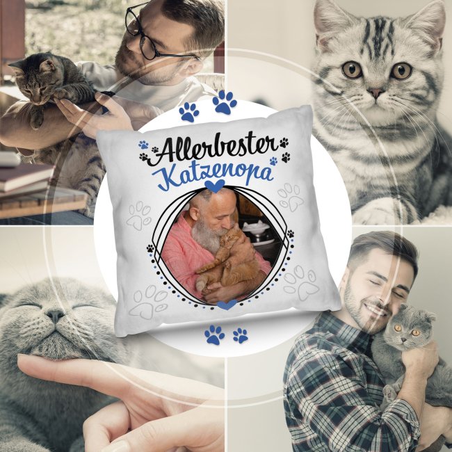 Kissen f&uuml;r den allerbesten Katzenopa - mit Foto selbst gestalten