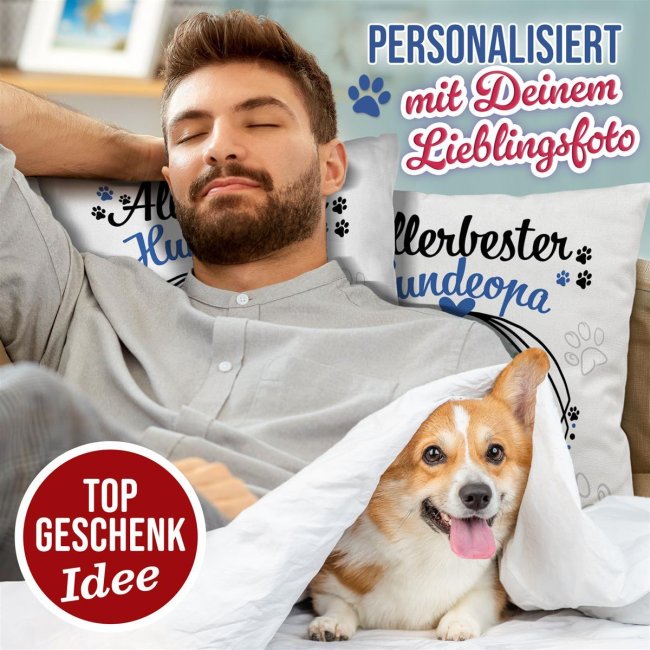 Kissen f&uuml;r den allerbesten Hundeopa - mit Foto selbst gestalten