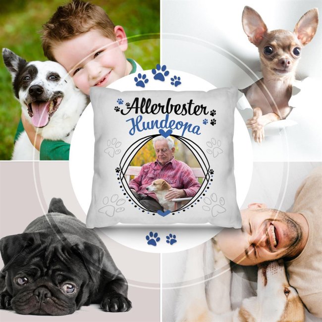 Kissen f&uuml;r den allerbesten Hundeopa - mit Foto selbst gestalten